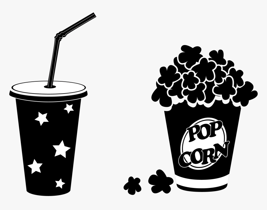 Coke Vector Popcorn - Popcorn Black And White Png, Transparent Png, Free Download