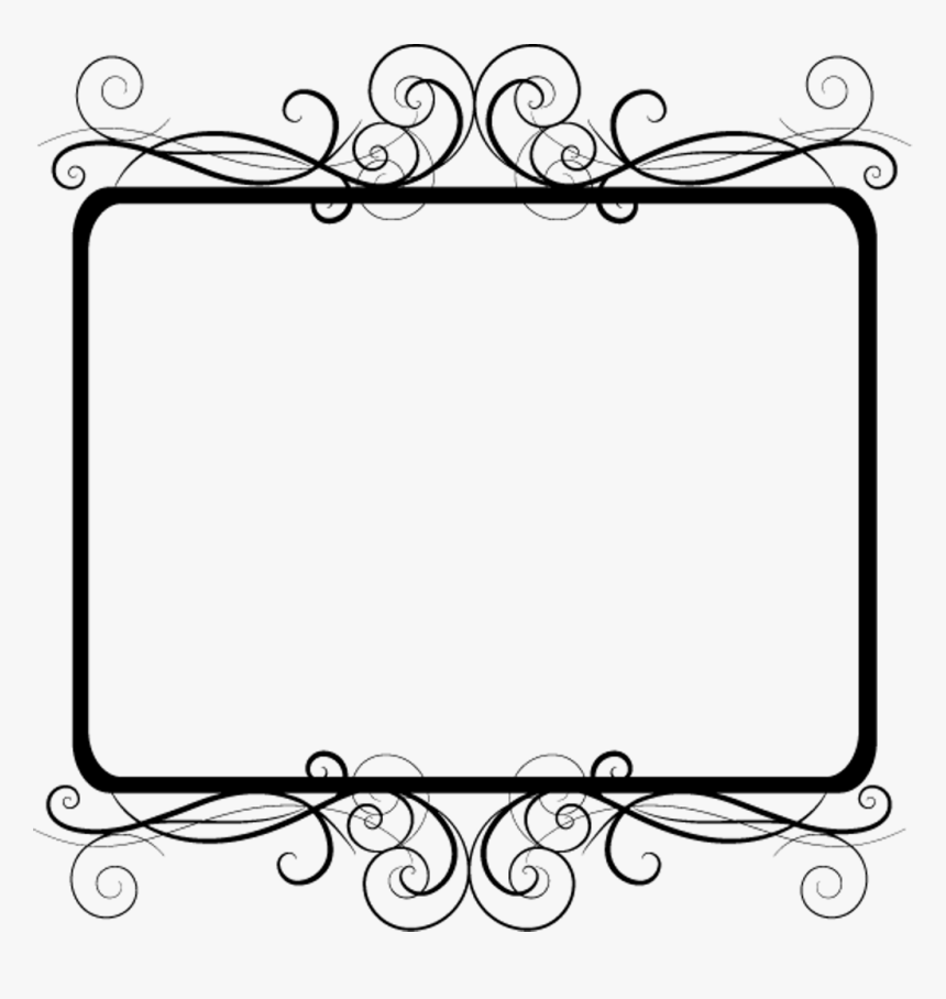 #frame #border #edging #decoration #fancy #curly #black - Vector Border Transparent Background, HD Png Download, Free Download