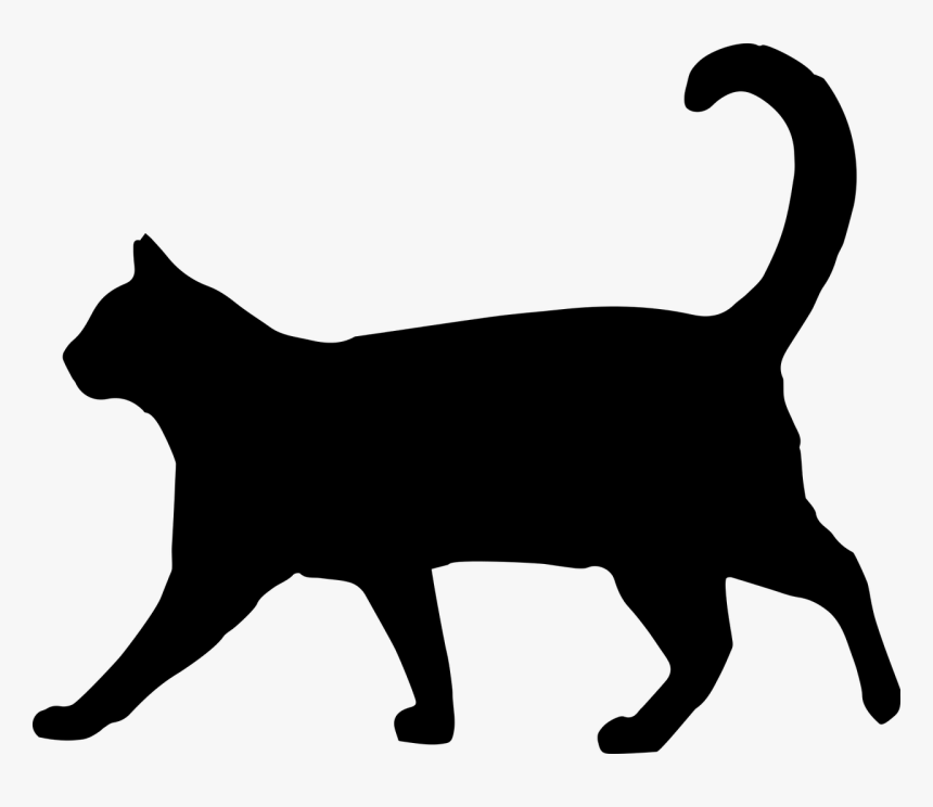 Black Cat Silhouette Clip Art 101 Clip Art - Black Cat Walking Png, Transparent Png, Free Download
