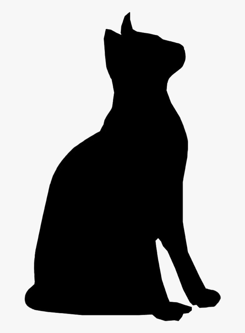 Attentive Cat Silhouette - Cat Silhouette Sitting Transparent, HD Png Download, Free Download