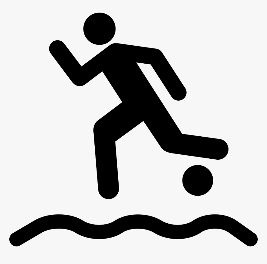 Beach Soccer Player Running With The Ball On The Sand - Beach Soccer Icon, HD Png Download, Free Download