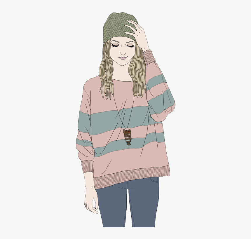 Draw A Girl In A Sweater, HD Png Download, Free Download