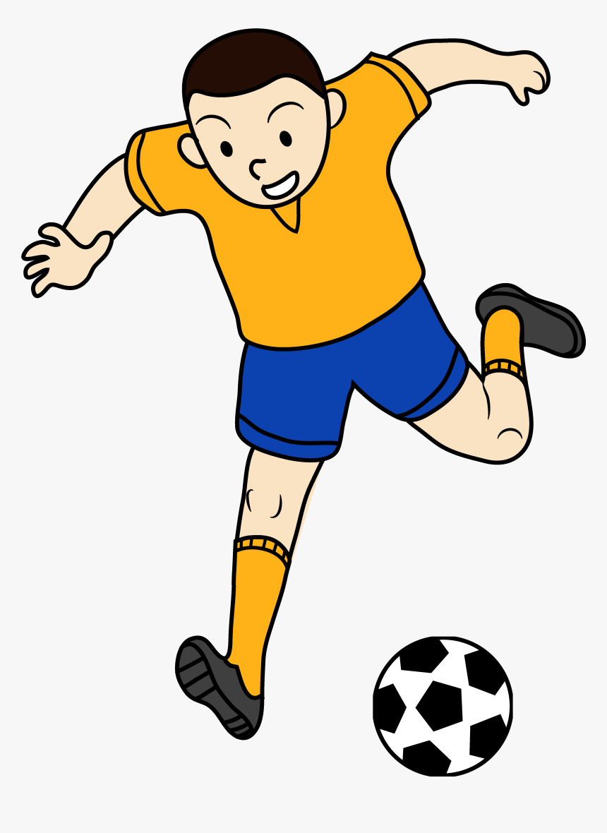 Kid Football Player Clipart - Playing Football Clip Art, HD Png Download, Free Download