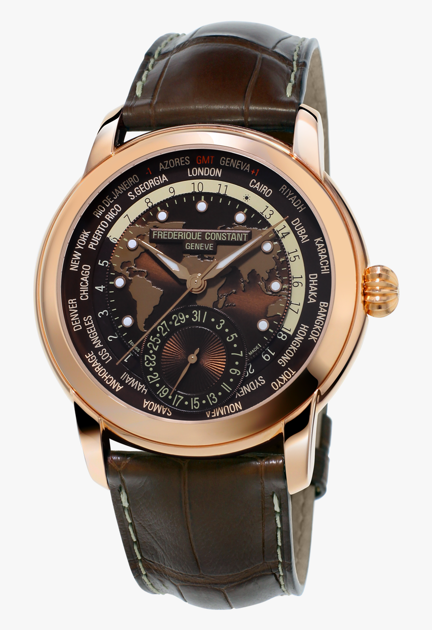 Frederique Constant Worldtimer Brown, HD Png Download, Free Download