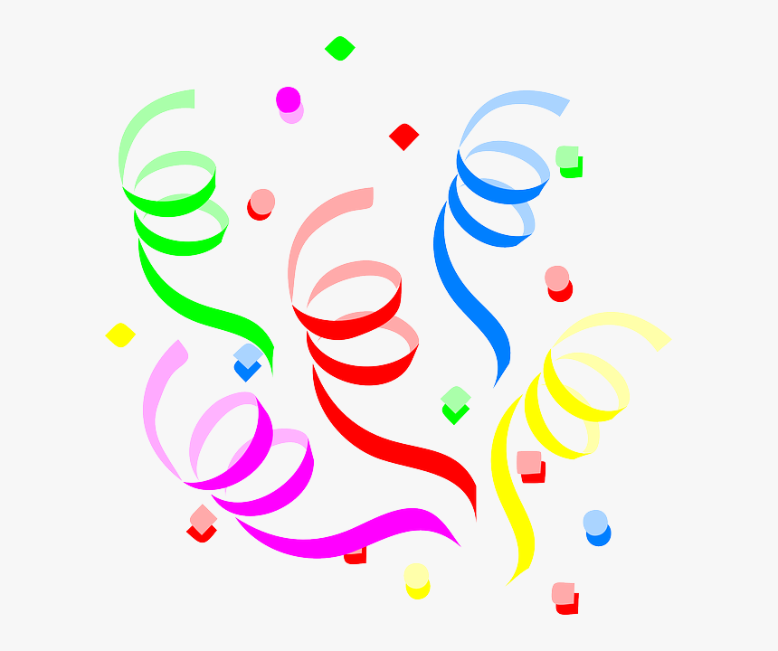 Party, Decoration, Streamers, Confetti, Celebration - Confetti Clipart, HD Png Download, Free Download