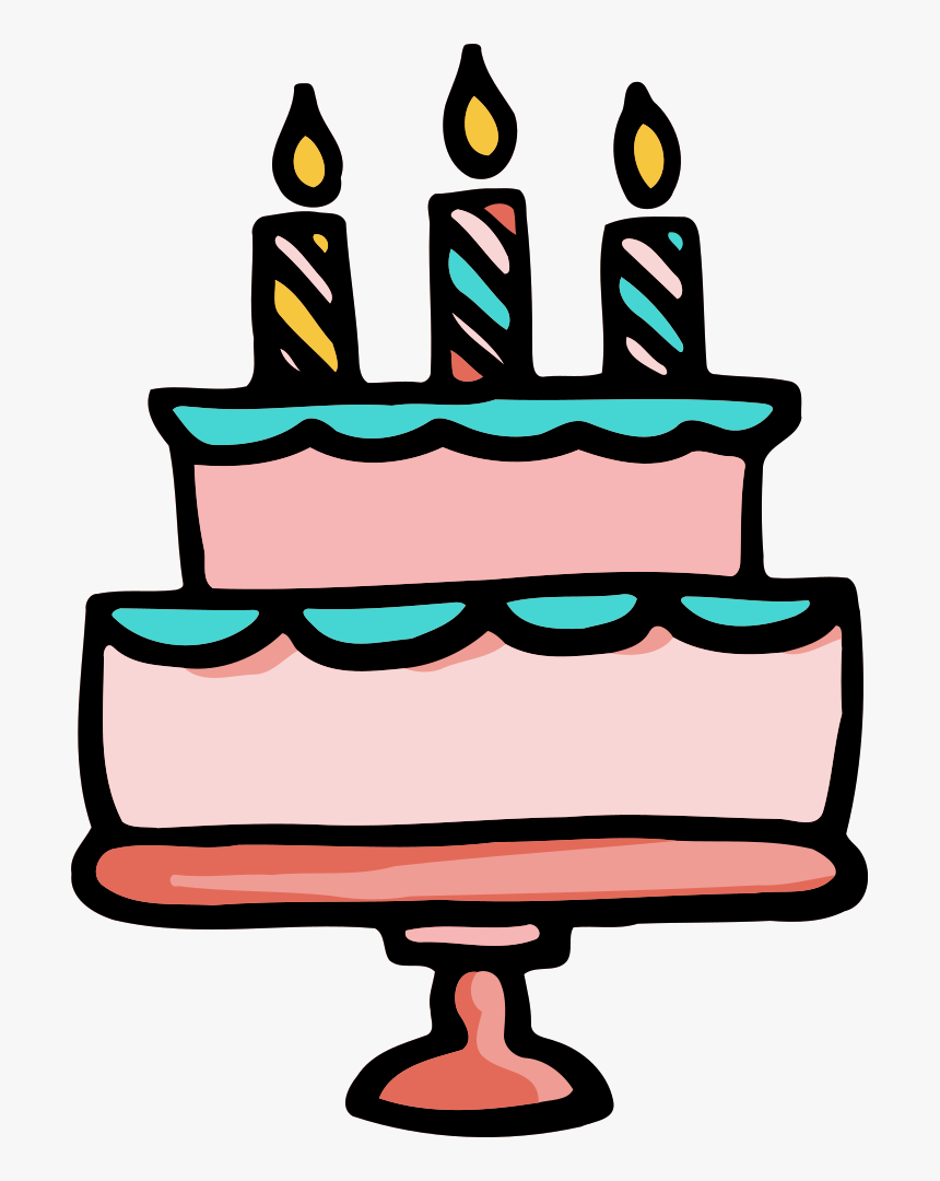 Birthday Cake - Transparent Cartoon Birthday Cake, HD Png Download, Free Download