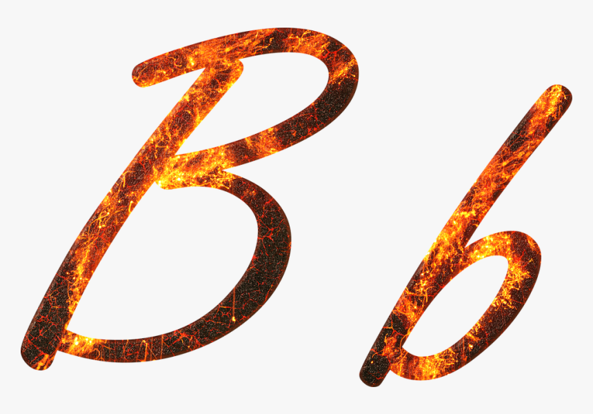 Letter, B, Fire, Embers, Lava, Font, Write, Type, Fonts - Fire Letter B Png, Transparent Png, Free Download
