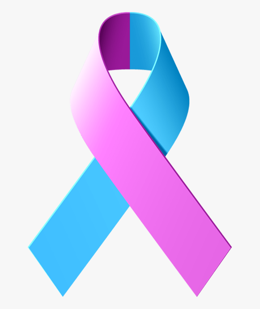 Breast Cancer Awareness Ribbon Png - Blue And Pink Ribbon Png, Transparent ...