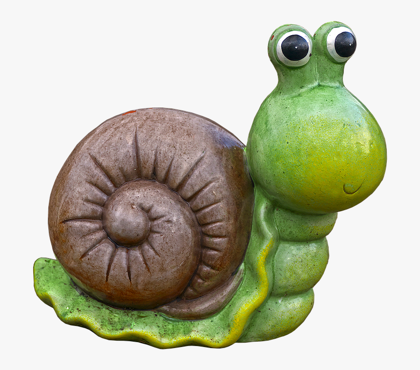 Caracol, Cáscara, Cerámica, Figura, Verde, Jardín - Ceramic Snails, HD Png Download, Free Download