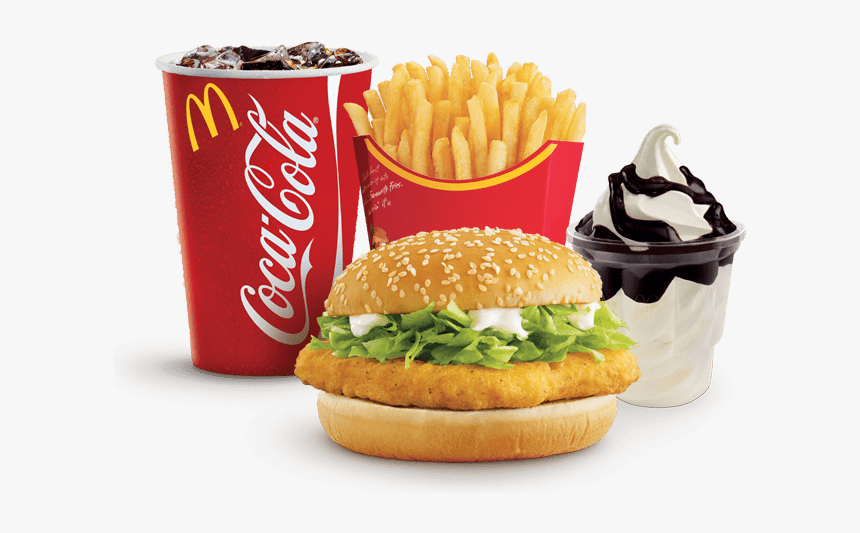 Mcdonald"s Mcchicken Menu With Small Sundae - Mc Donalds Coca Cola, HD Png Download, Free Download