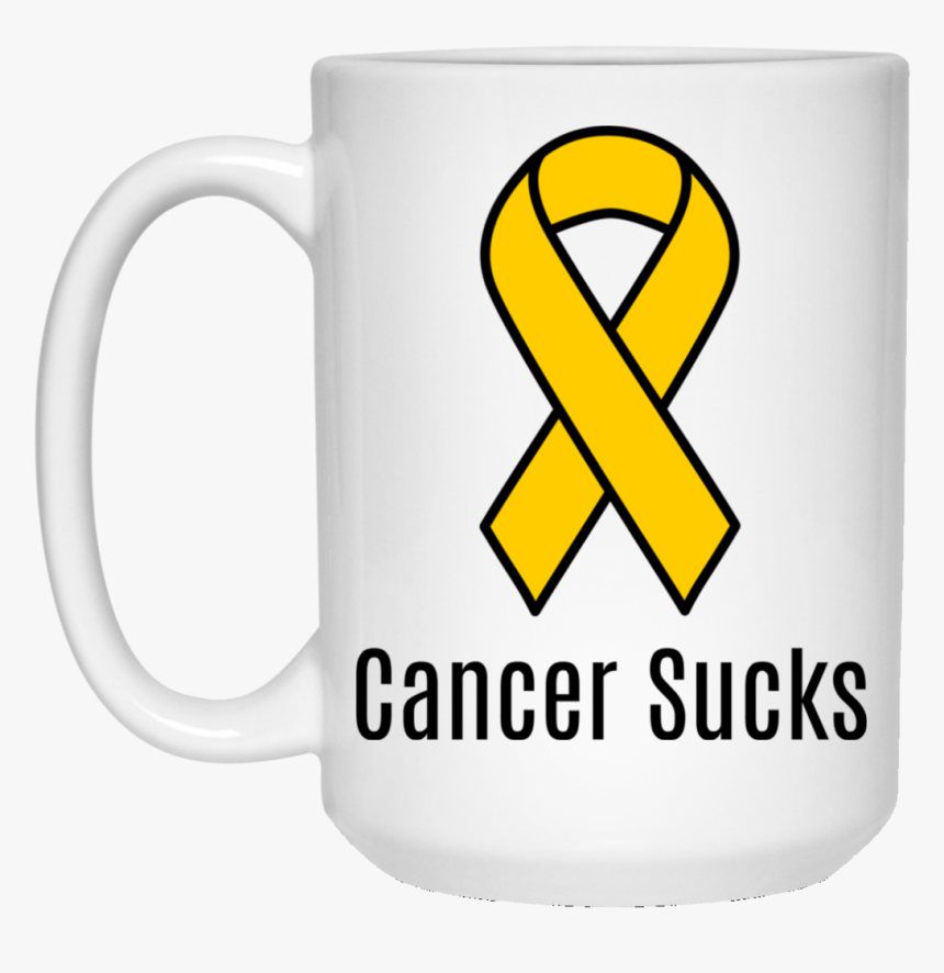 Cancer Sucks Gold Ribbon Childhood Cancer Awareness - Breast Cancer Ribbon Clipart, HD Png Download, Free Download