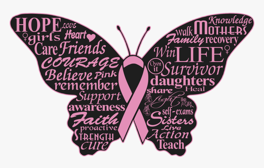 Cancer Ribbon Butterfly Clipart - Fight Breast Cancer Quotes, HD Png Download, Free Download