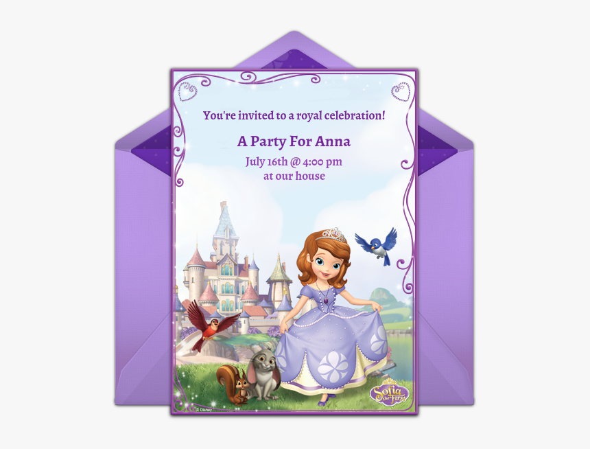 1st Birthday Invitation Sofia The First, HD Png Download, Free Download