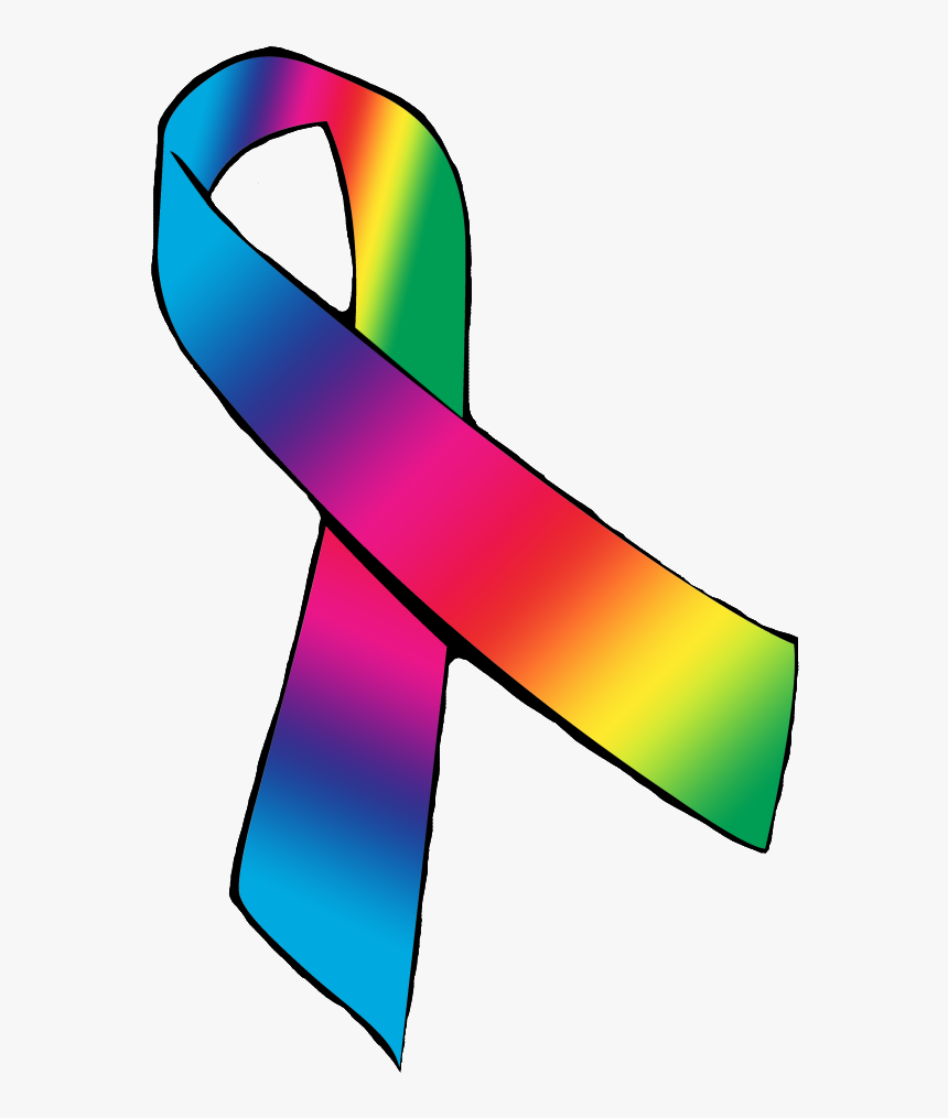 Transparent Awareness Ribbon Clipart - Tattoo Rainbow Cancer Ribbon, HD Png Download, Free Download