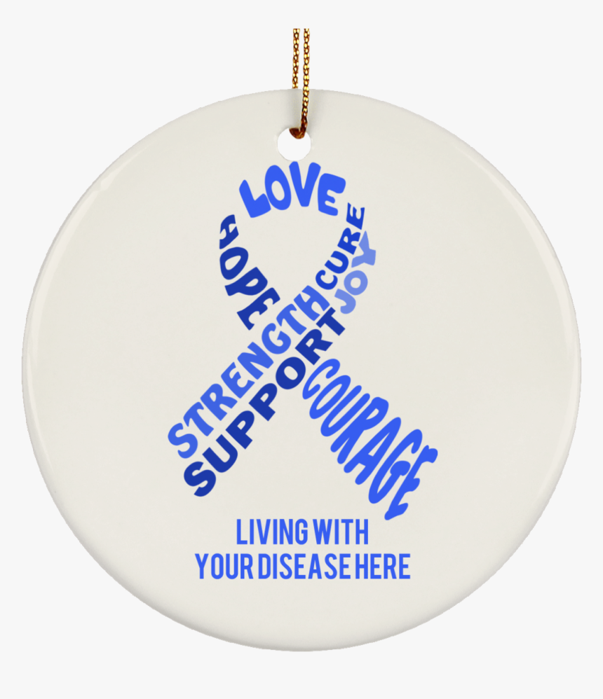 Costomisable Blue Awareness Ribbon With Words Ceramic - Air Jordan, HD Png Download, Free Download