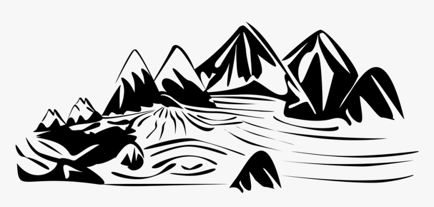 Lake, Landscape, Mountain, River, Rocks, Rocky, View - River Black And White Png, Transparent Png, Free Download