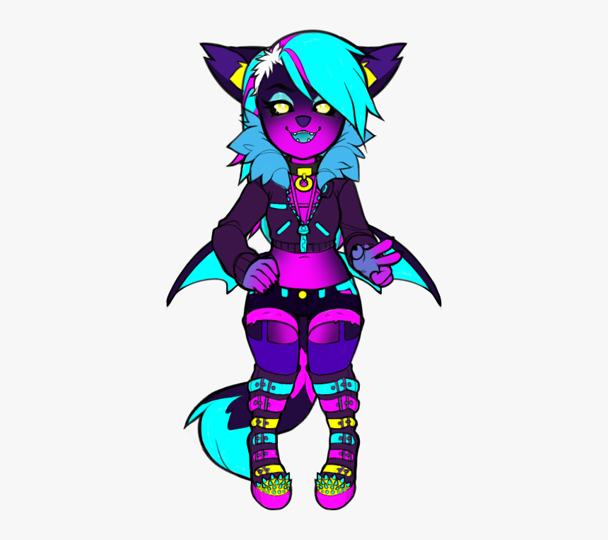 Neon Punk Adopt - Cartoon, HD Png Download, Free Download