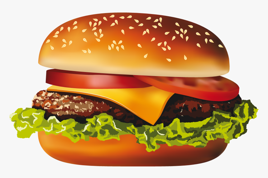 Mcdonalds Hamburger Hot Dog Cheeseburger Veggie Burger - Transparent Background Cheeseburger Clipart, HD Png Download, Free Download