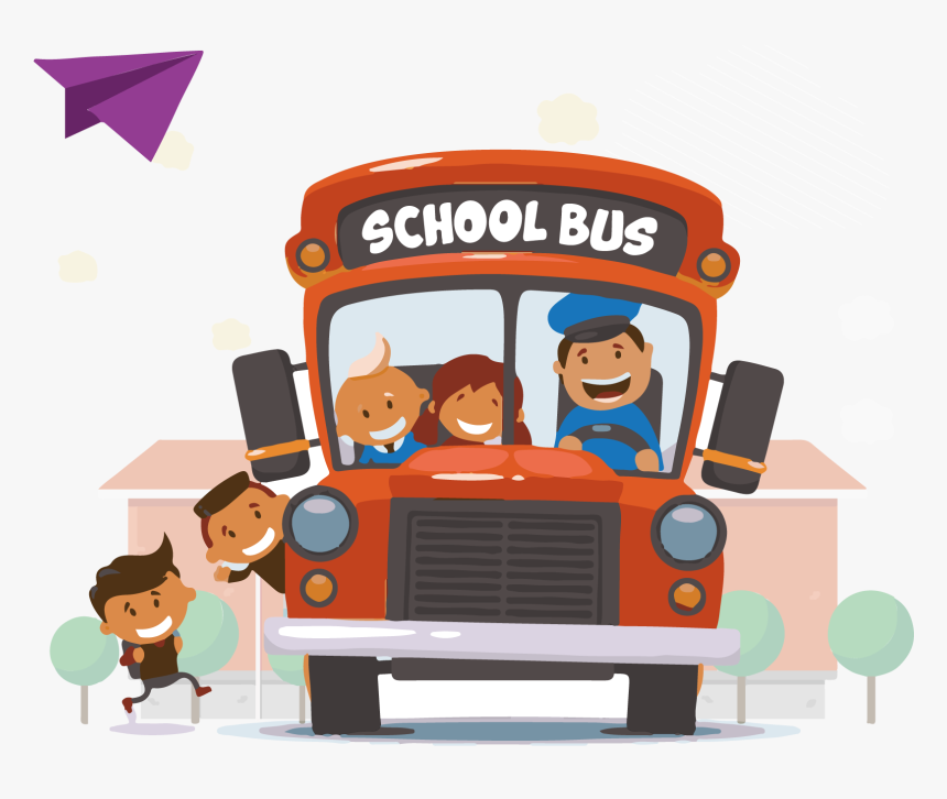 Driver Vector Bus - School Bus Driver Cartoon, HD Png Download, Free Download