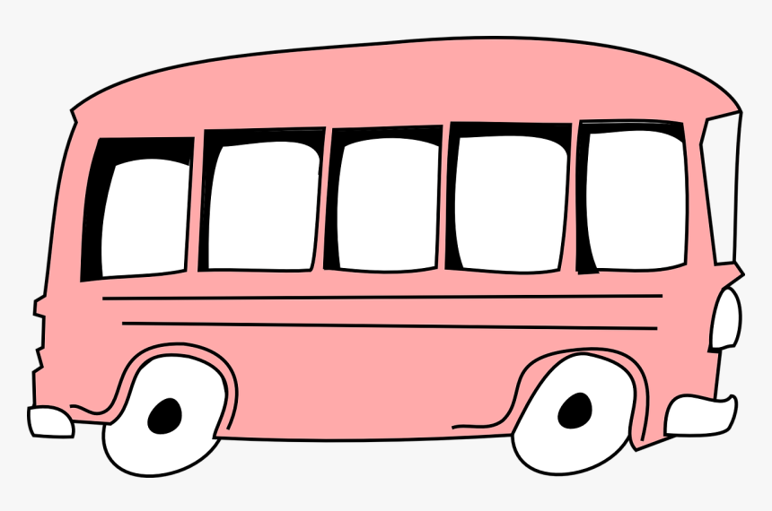 Bus, Pink, Empty, Traffic, Fast, Retro, British - Clip Art Green Bus, HD Png Download, Free Download