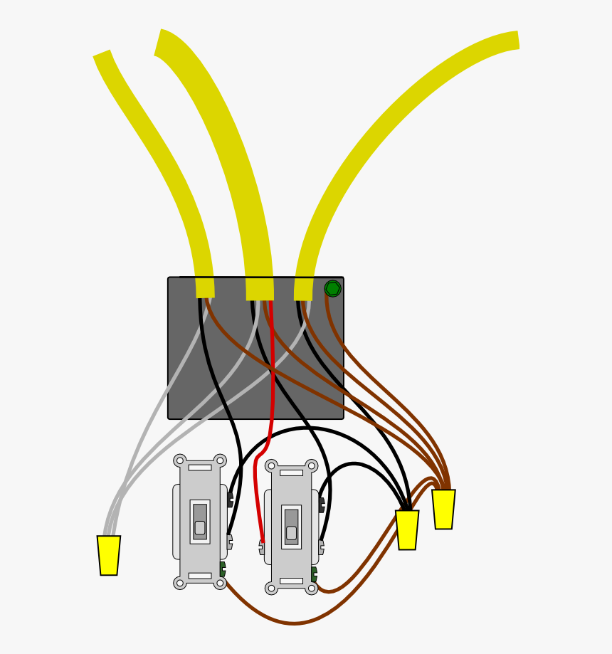 Example Installation - Wiring Multiple Switches In One Box, HD Png Download, Free Download