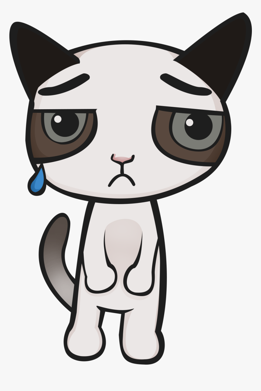 Grumpy Cat Kitten Cat Food Clip Art - Sad Cat Clipart Png, Transparent Png, Free Download