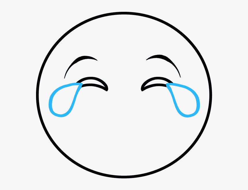 Cry Laughing Emoji Png - Draw A Laughing Face, Transparent Png, Free Download