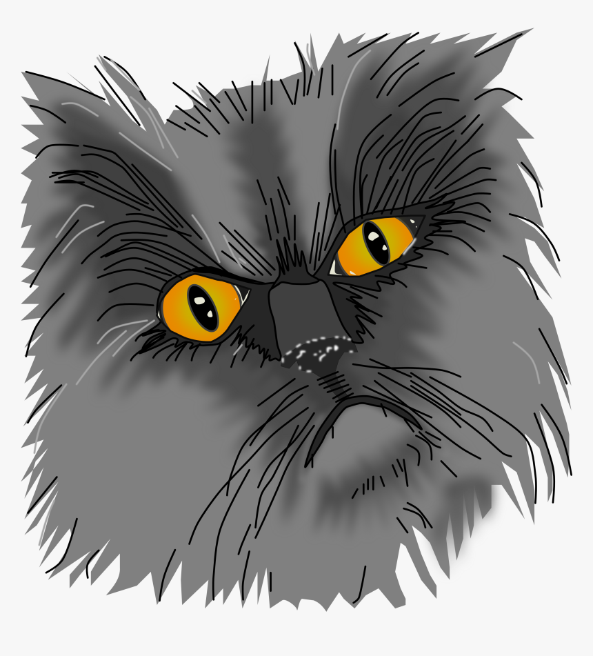 A Grumpy Cat Vector - Black Cat, HD Png Download, Free Download