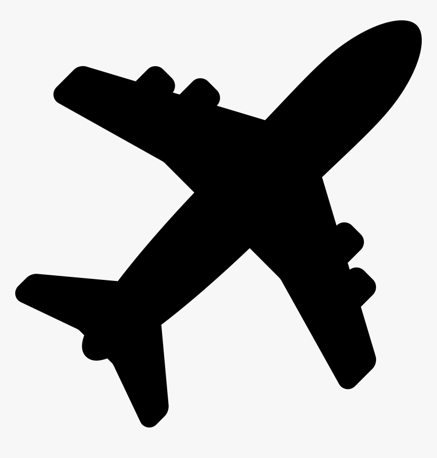 Airplane Air Transportation Silhouette - Airplane Icon Png, Transparent Png, Free Download