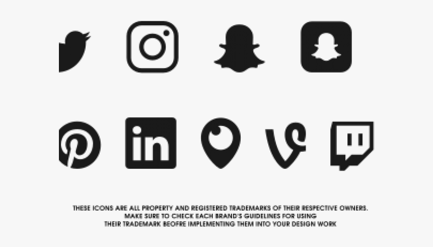 Social Media Icons Clipart Black And White Transparent