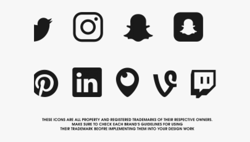 Social Media Icons Clipart Black And White - Transparent Background Social Media Icon Background, HD Png Download, Free Download