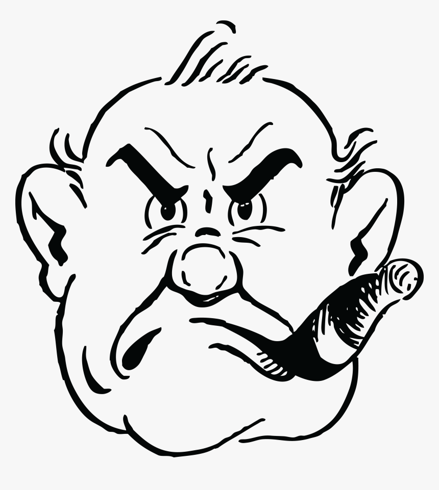 People Clipart Retro Grumpy - Gruff Man Clipart, HD Png Download, Free Download