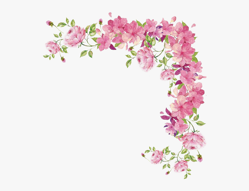 Watercolour Flowers Rose Cut Flowers Artificial Flower - Transparent Background Floral Border, HD Png Download, Free Download