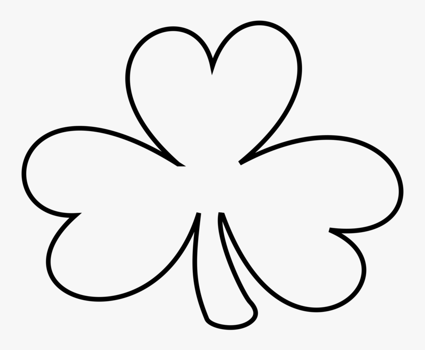 Shamrock Saint Patrick"s Day White Clover Line Art - Shamrock Clipart Black And White, HD Png Download, Free Download