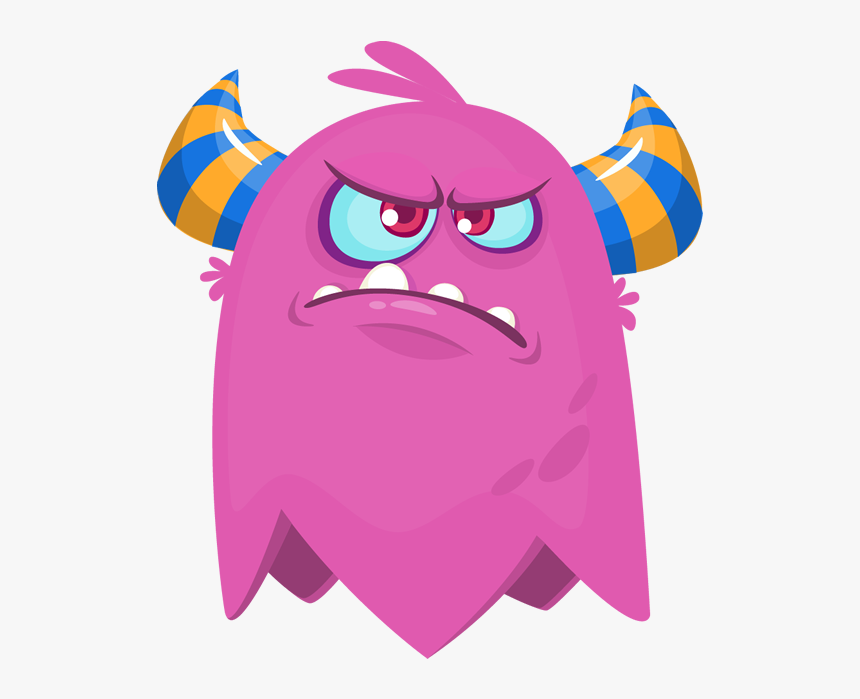 Cartoon Monster With Horns - Angry Monster Cartoon, HD Png Download, Free Download