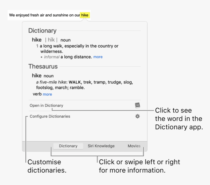 The Look Up Window Showing Dictionary And Thesaurus - Englische Eidesstattliche Erklärung, HD Png Download, Free Download