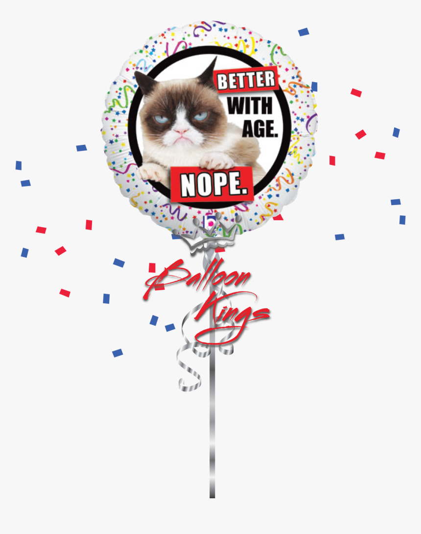 Grumpy Cat Nope - Balloon Smiley Face Blue, HD Png Download, Free Download