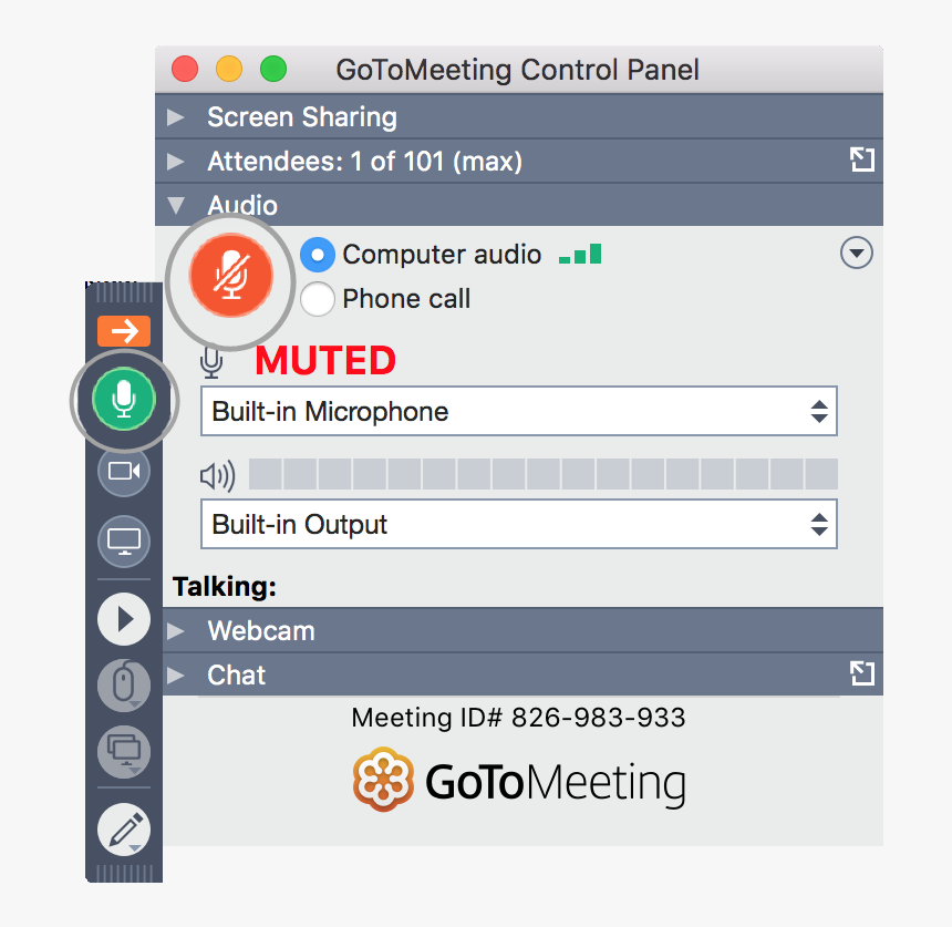 Go To Meeting Control Panel, HD Png Download, Free Download