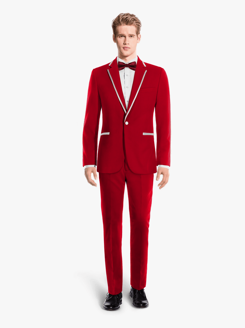 Red & White Tuxedo-view Front - Prince Coat Design, HD Png Download, Free Download
