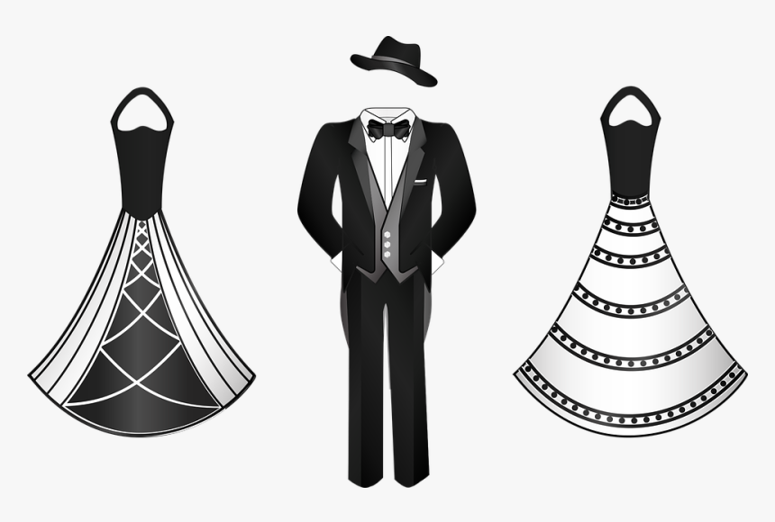 Graphic, Prom Dress, Formal Wear, Tuxedo, Prom, Gown - Tuxedo And Gown Clipart Black, HD Png Download, Free Download