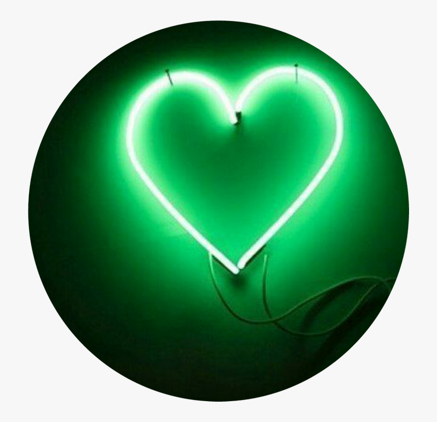 Heart, Light, And Neon Image - Light Green Aesthetic Png, Transparent Png, Free Download