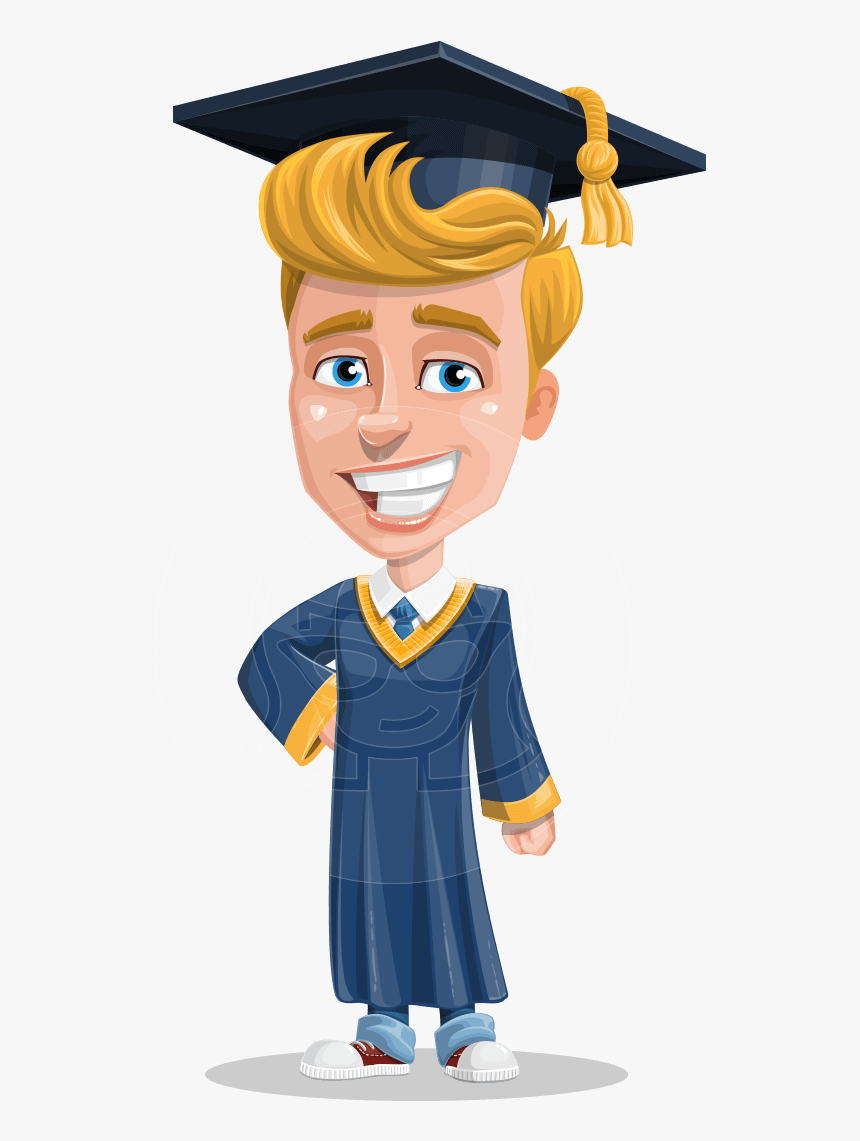 Graduate Student Cartoon Vector Character Aka Greg - Graduation Boy Vector Png, Transparent Png, Free Download