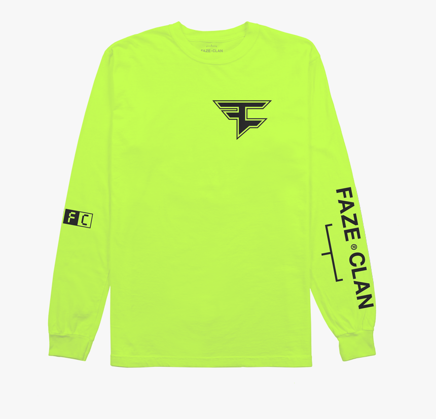 Fc Core Neon Green Long Sleeve - Faze Long Sleeve, HD Png Download, Free Download