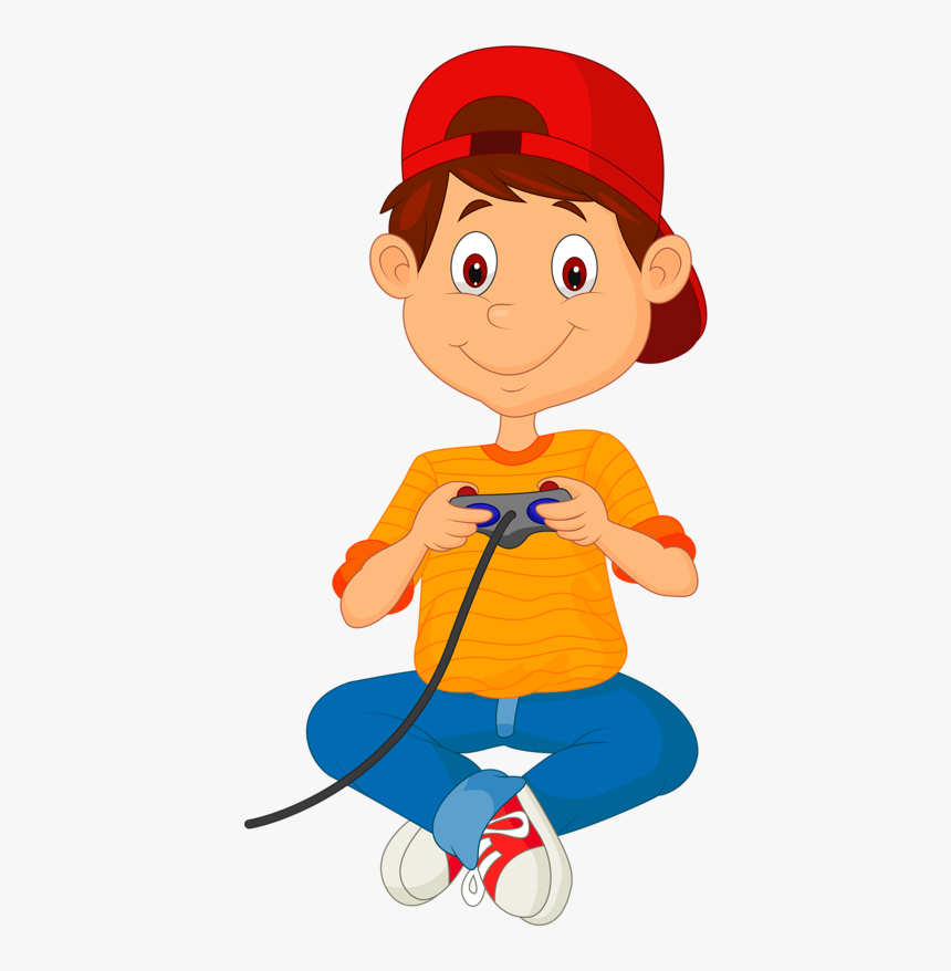 Playing Video Games Png - Cartoon Playing Video Game, Transparent Png, Free Download