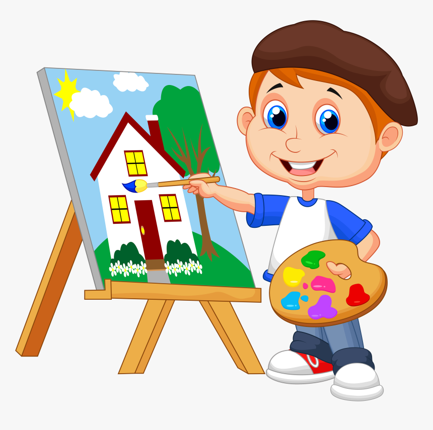 Art Gif - Child Painting Clipart, HD Png Download, Free Download