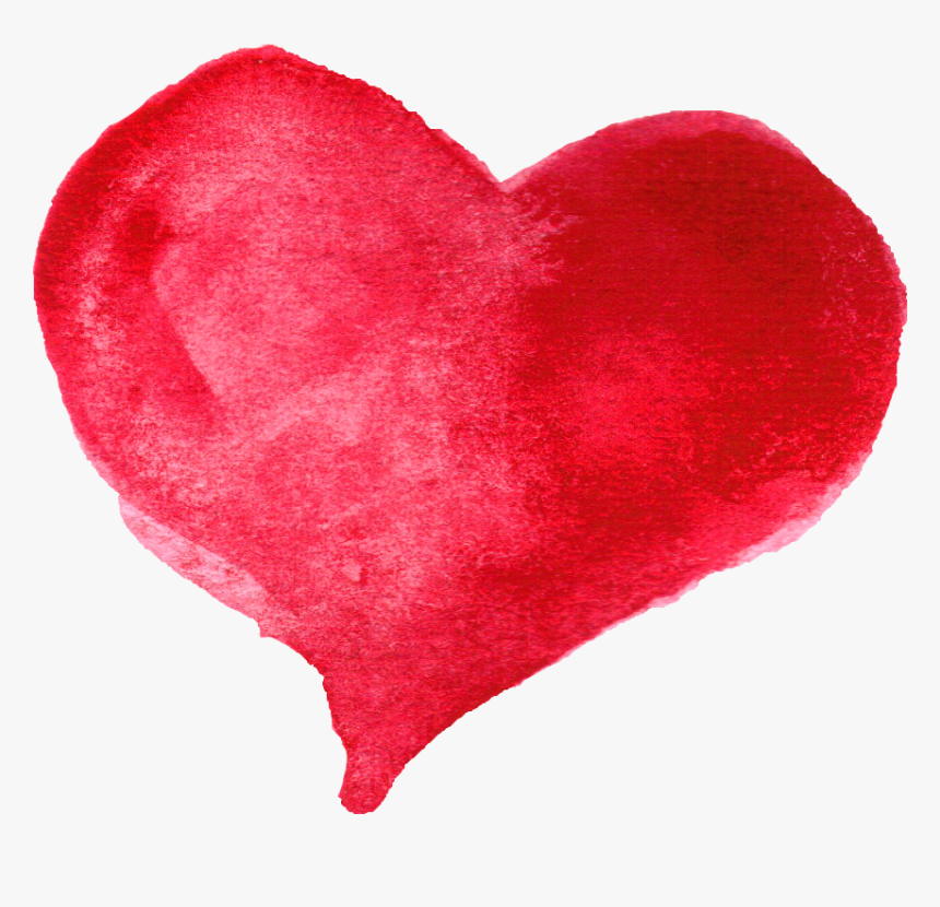 Red Watercolor Heart - Watercolour Love Heart Png, Transparent Png, Free Download