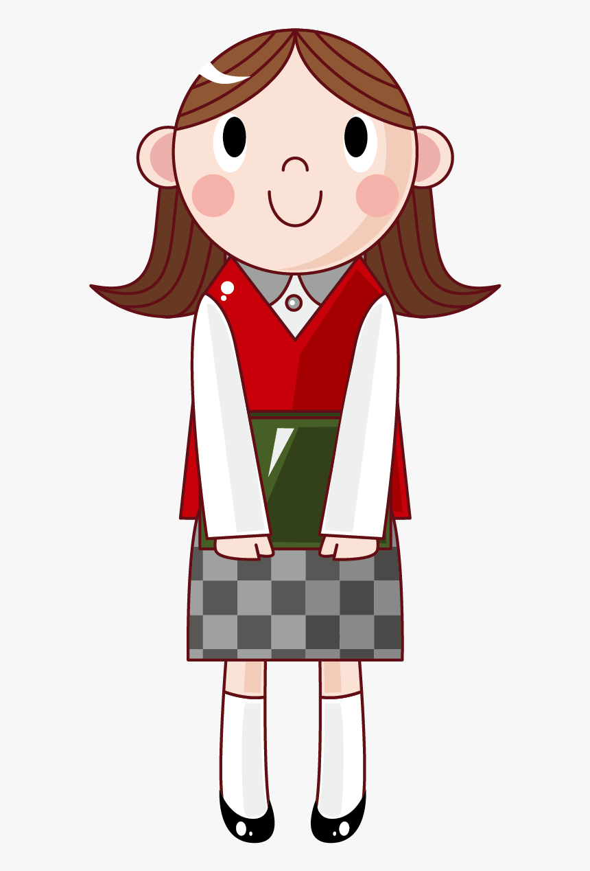 Student Material Illustration Vector Design Female - Girl Student Cartoon Png, Transparent Png, Free Download