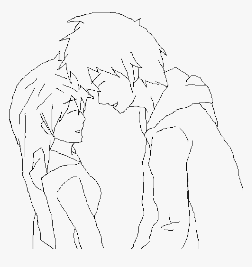 Another Anime Couple Base - Line Art, HD Png Download, Free Download