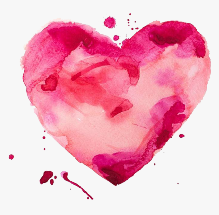 Heart Heart-shaped Painted Material Illustration Watercolor - Love Watercolor, HD Png Download, Free Download