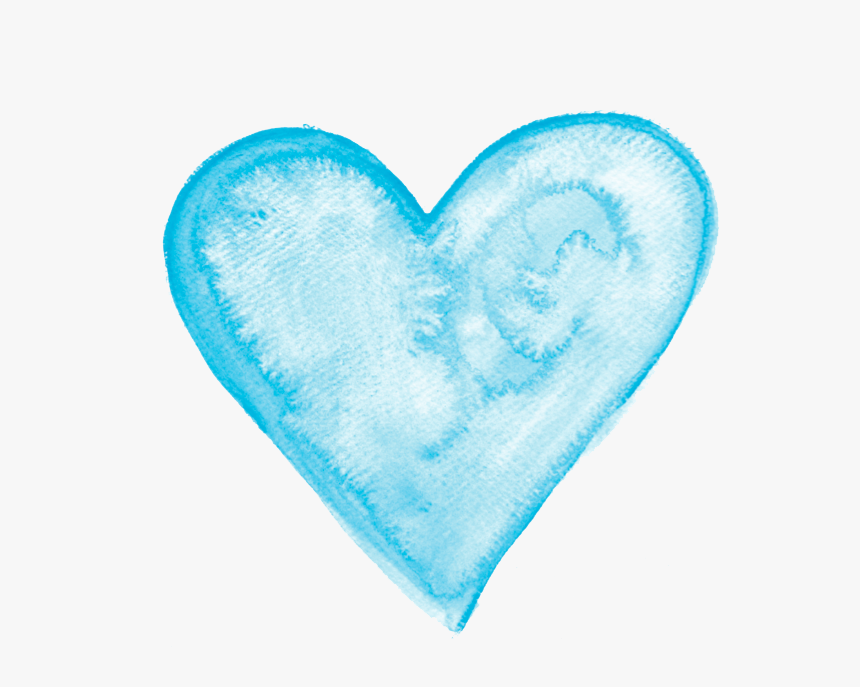 Transparent Heart Png Transparent - Watercolor Blue Heart Png, Png Download, Free Download